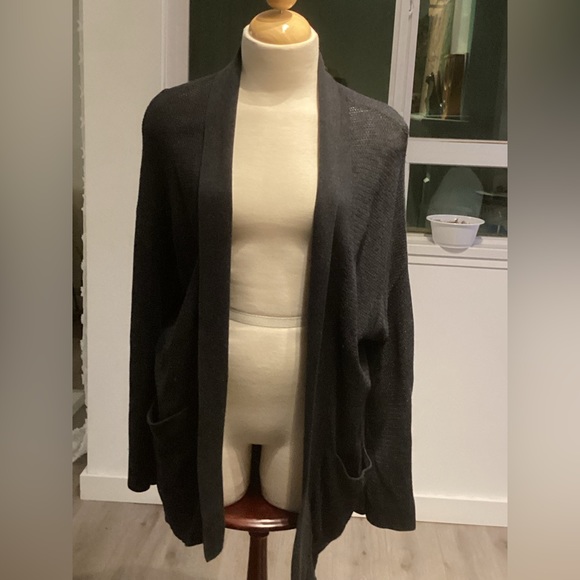 Aritzia Wilfred Grey Knit Copernic Silk Cashmere Open Cardigan size M. - Picture 1 of 4